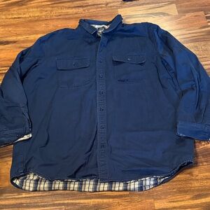 L.L. Bean Blue and Cream Plaid Shirt